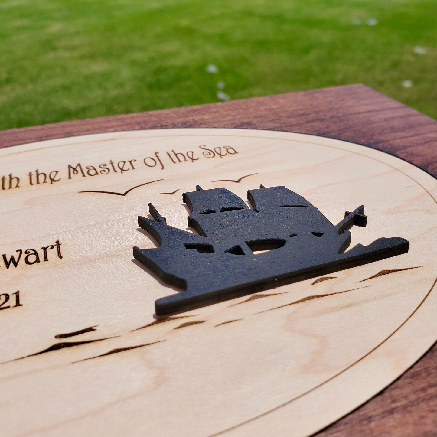 Sailboat Wood Cremation Box Urn for Human Cremains