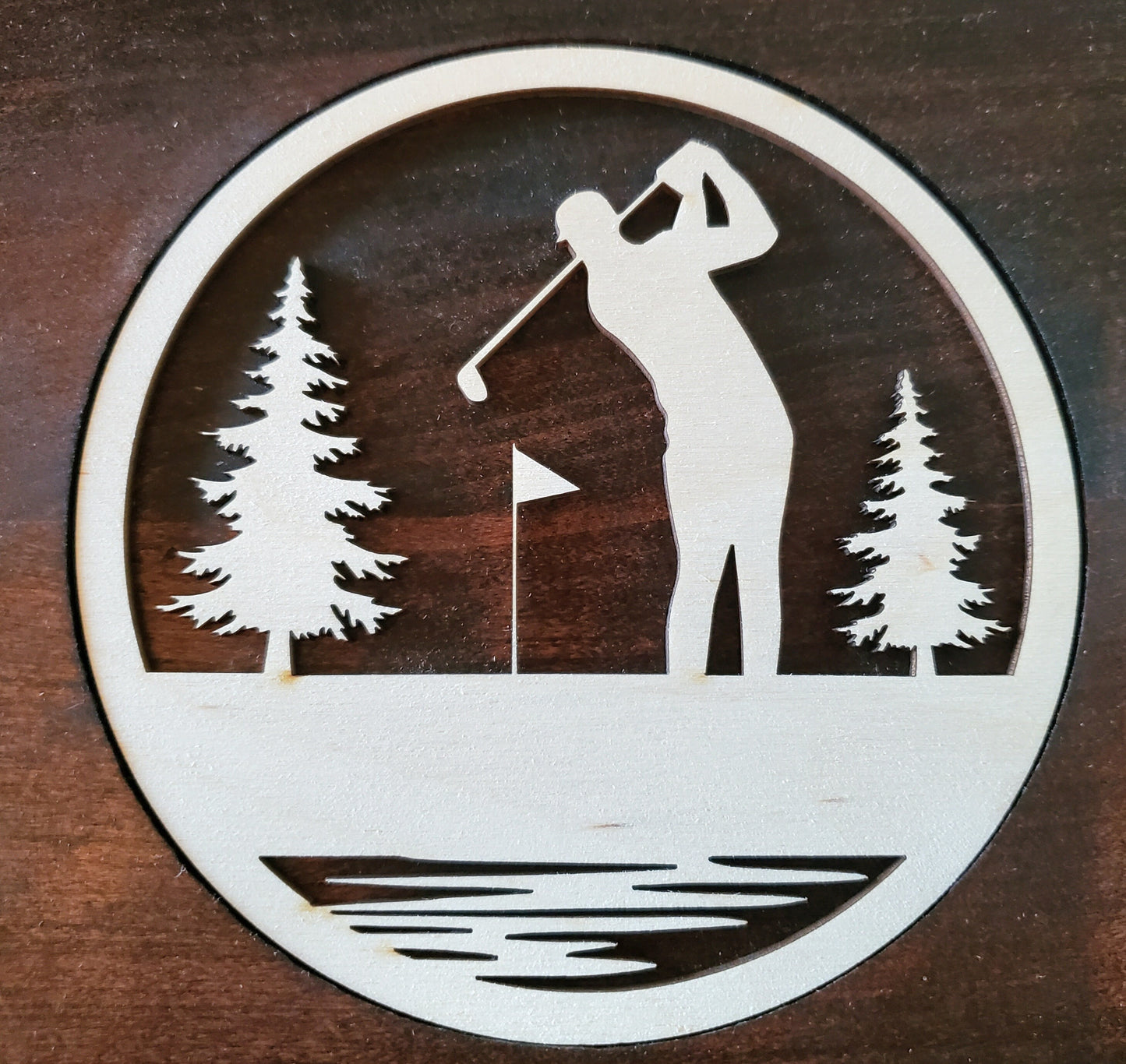 Golf Theme Cremation Wood Urn Box, Personalized Handcrafted Keepsake Box for Cremains