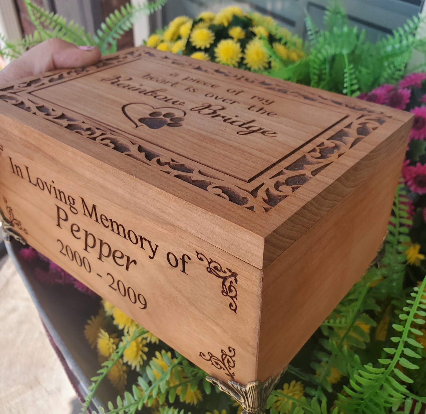 A Piece of my Heart is Over the Rainbow Bridge, Dog Cremation Urn for Ashes