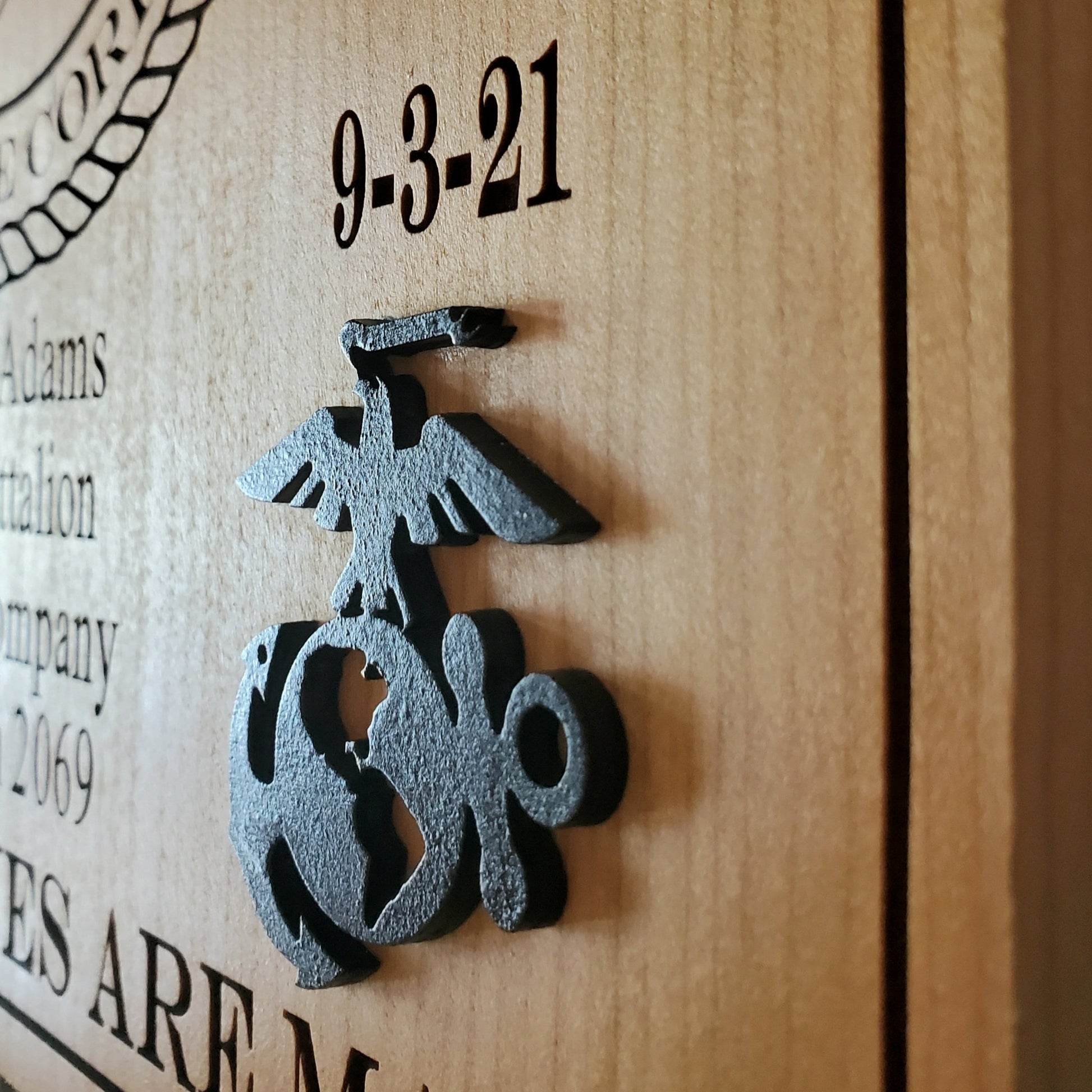 Custom Marine Corps plaque