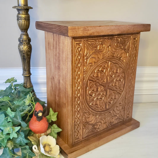 unique wooden box urn