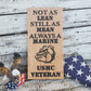 Not as Lean Still as Mean Always a Marine USMC Veteran Carved Wood Sign with Bull Dog