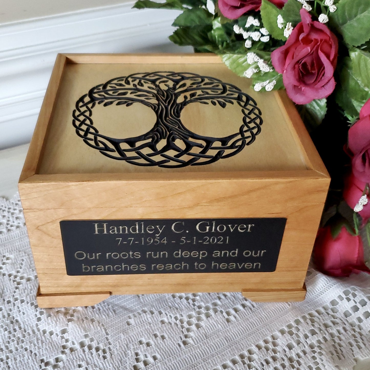 custom wooden urn