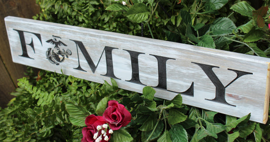 engraved wood sign military