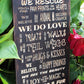 engraved rescue sign