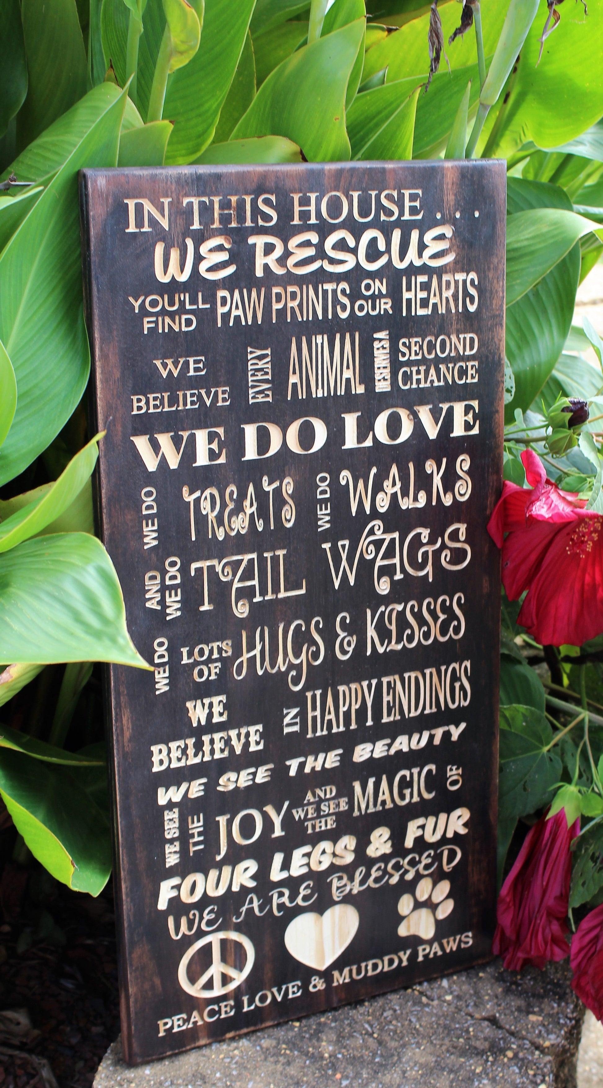 engraved rescue sign
