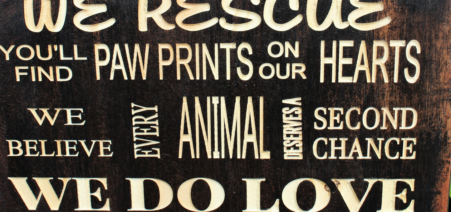 dog adoption sign