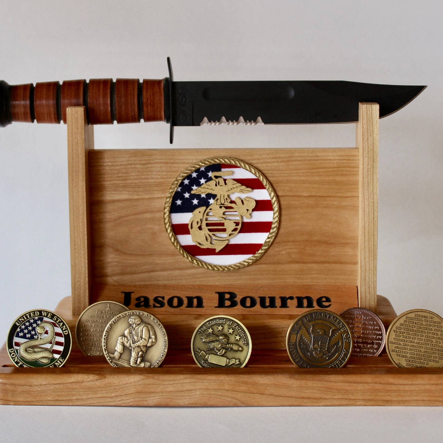 Personalized USMC boot camp graduation display