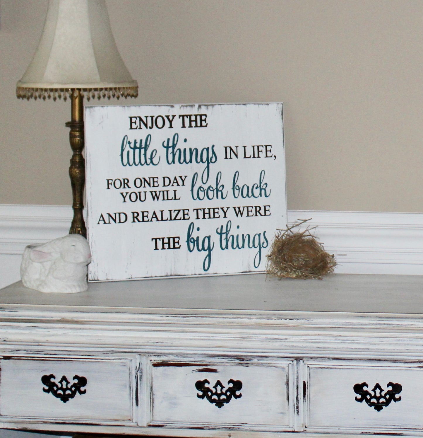 Enjoy the Little Things in Life Carved Wood Sign