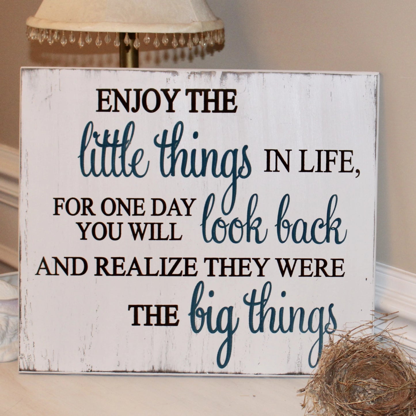 Enjoy the Little Things in Life Carved Wood Sign