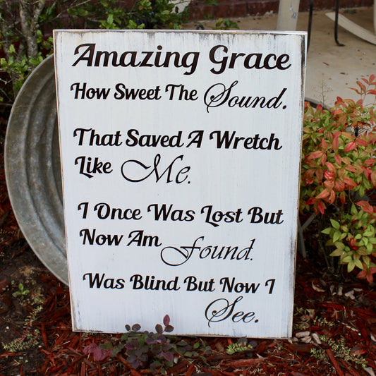amazing grace wood sign