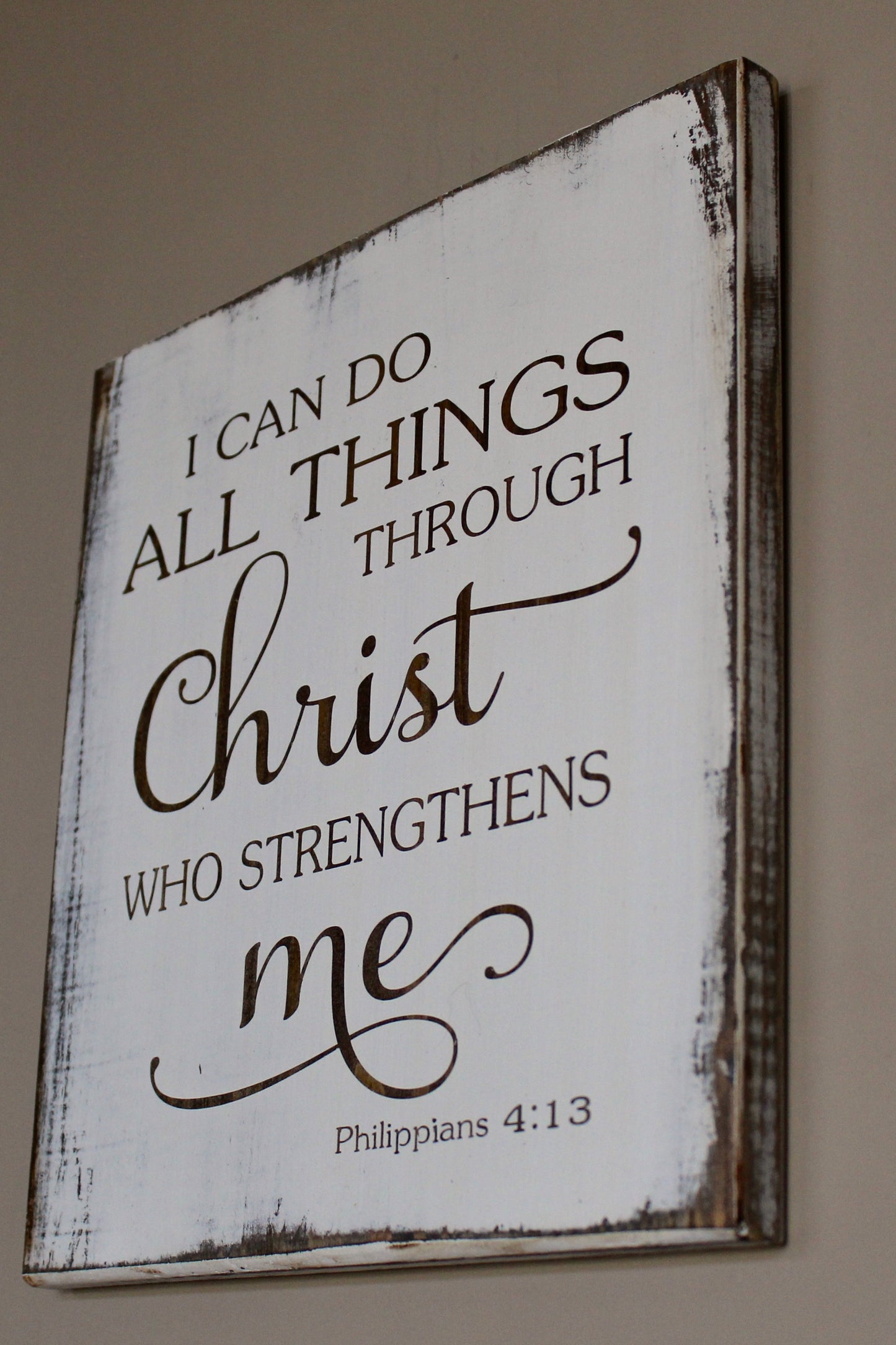 wood christian sign