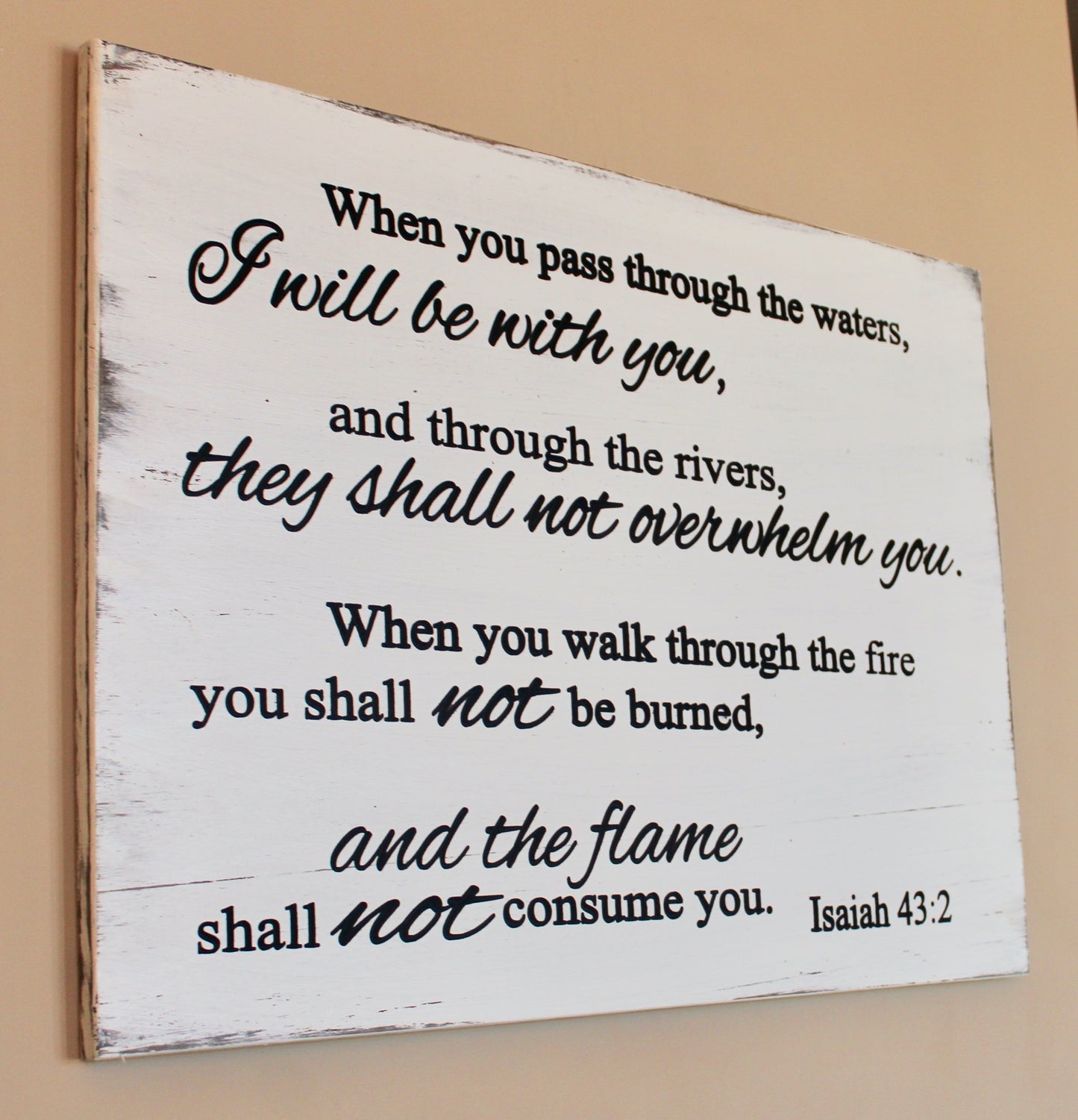 I will be with you carved wood sign