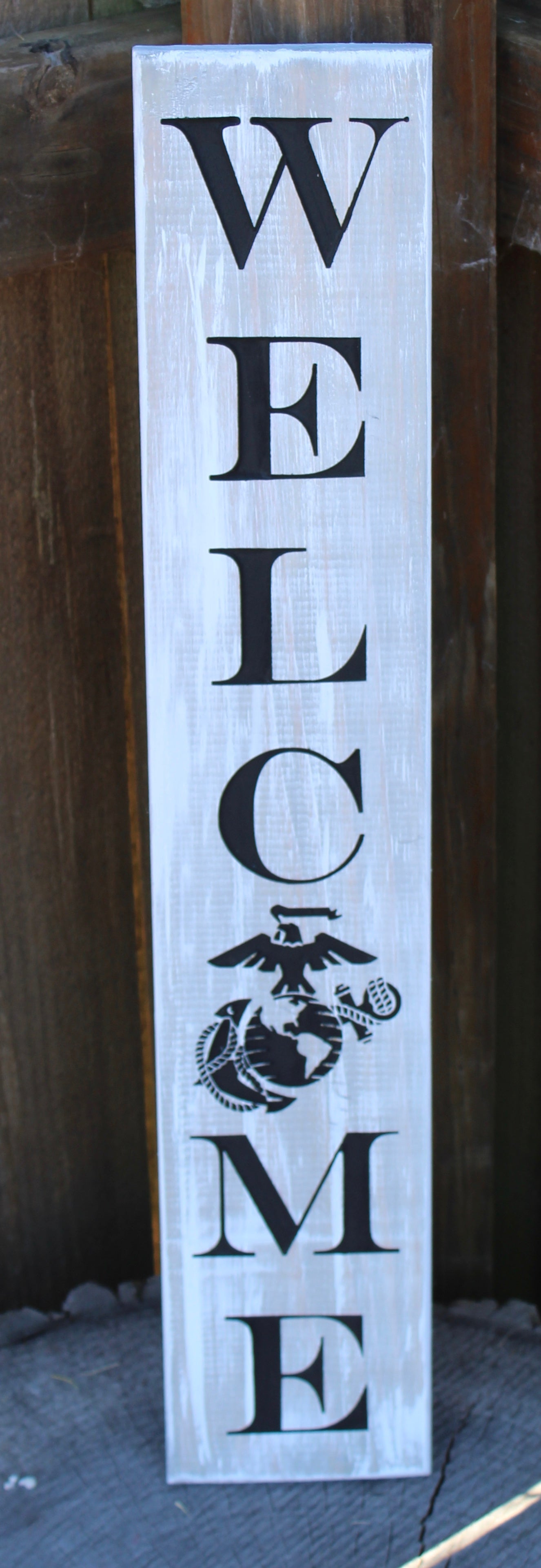 rustic wood sign military