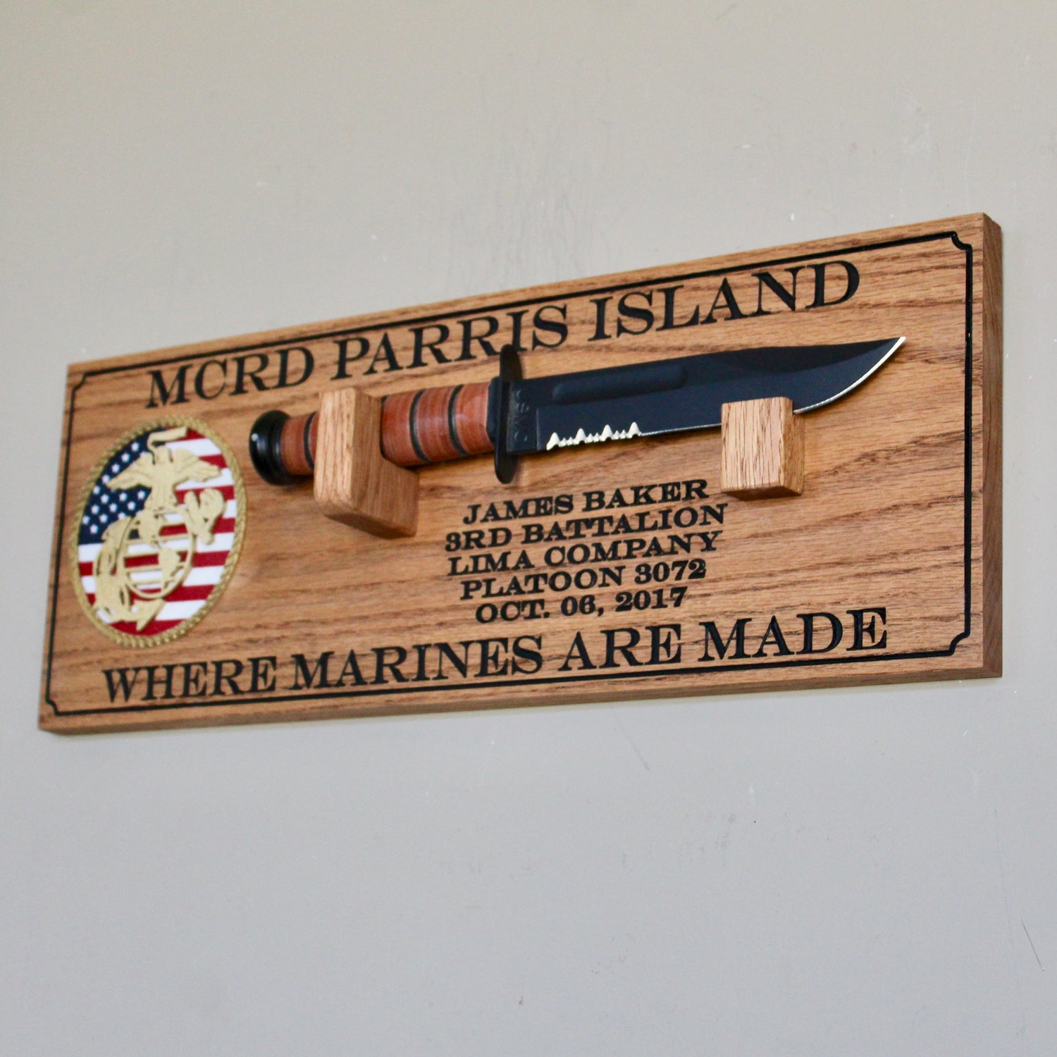 military ka bar display personalized