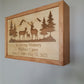 Personalized Wall Hanging Plaque Cremation Urn made of Wood, Deer, Nature, Mountain Scene Outdoorsman, Hunter
