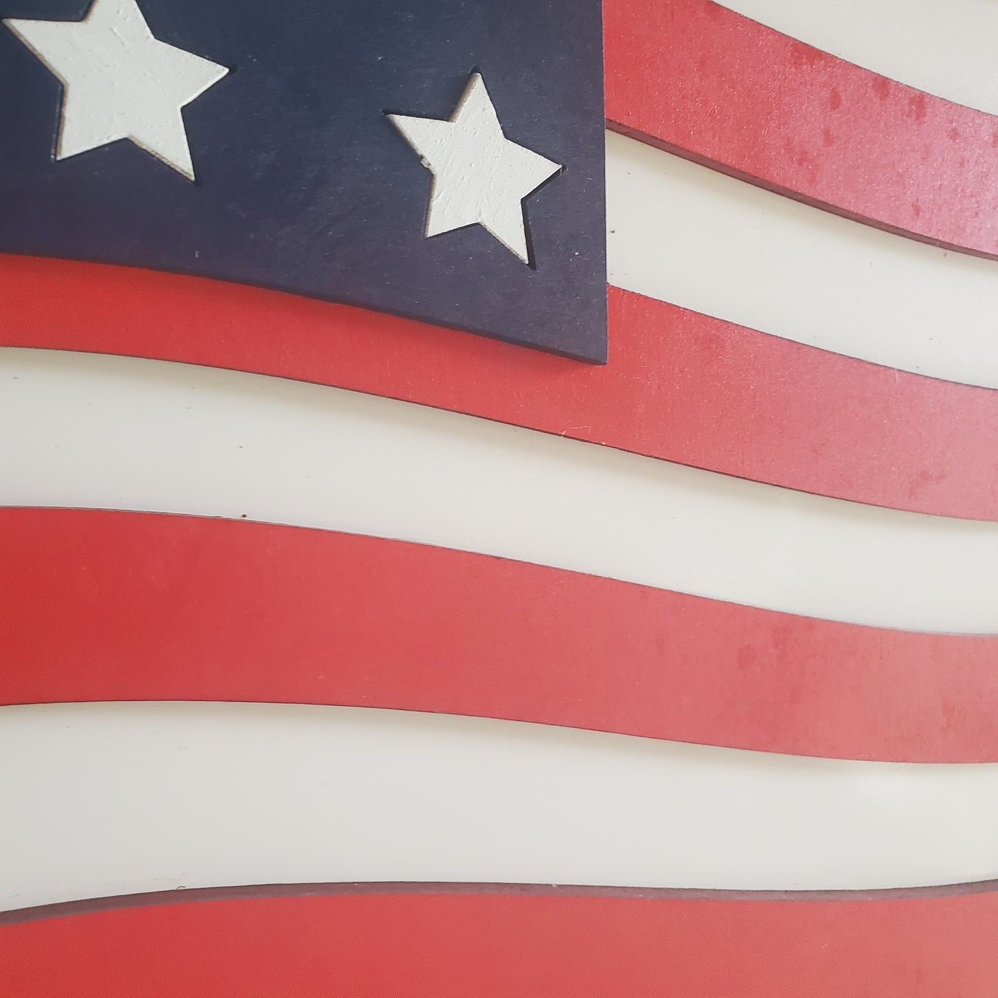 Patriotic American Flag Door Hanger made of Wood for July 4th