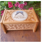 Cremation Urn Box made of wood with Silver Angel Wings Personalized