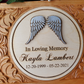 Cremation Urn Box made of wood with Silver Angel Wings Personalized