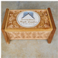 Cremation Urn Box made of wood with Silver Angel Wings Personalized