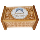 Cremation Urn Box made of wood with Silver Angel Wings Personalized