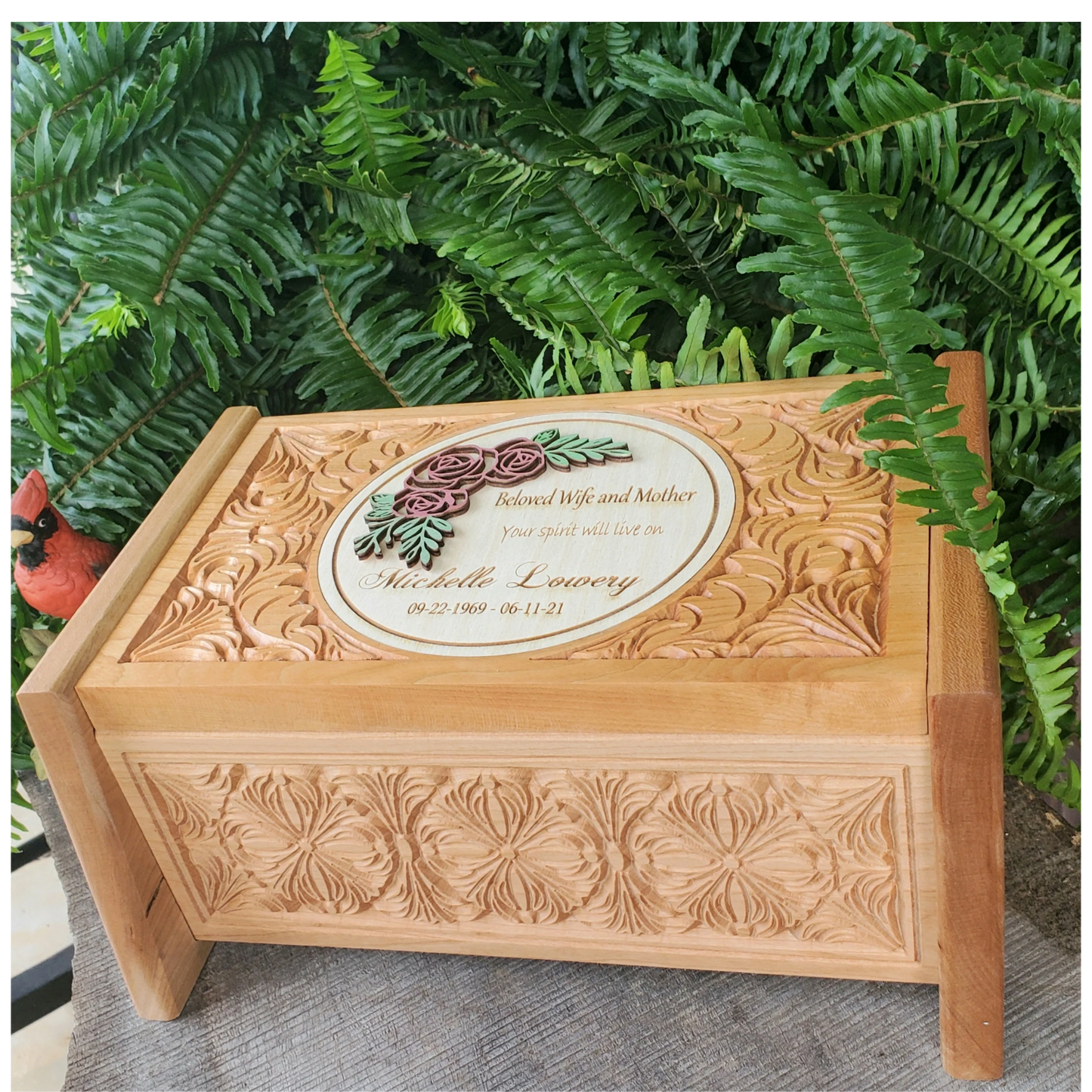 Rose Cremation Urn Box for Human Ashes