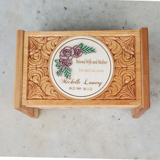 Rose Cremation Urn Box for Human Ashes