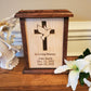 Dove and Cross Wood Box Cremation Urn