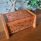 Personalized Sunflower Cremation Urn for Human Ashes, Handcrafted Wood Box