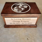 Marine Corps Cremation Urn for Human Ashes, USMC Wood Cremation Box