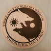 Two wolves Native American Legend Carved Wall Art Ying Yang Wolves ...