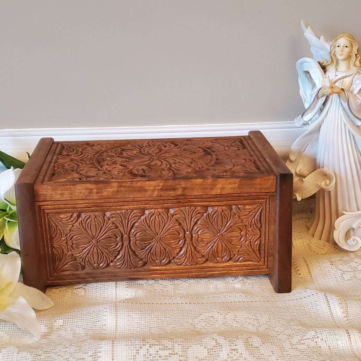Handcrafted Solid Cherry Wood Cremation Urn Box – Personalized Memoria ...