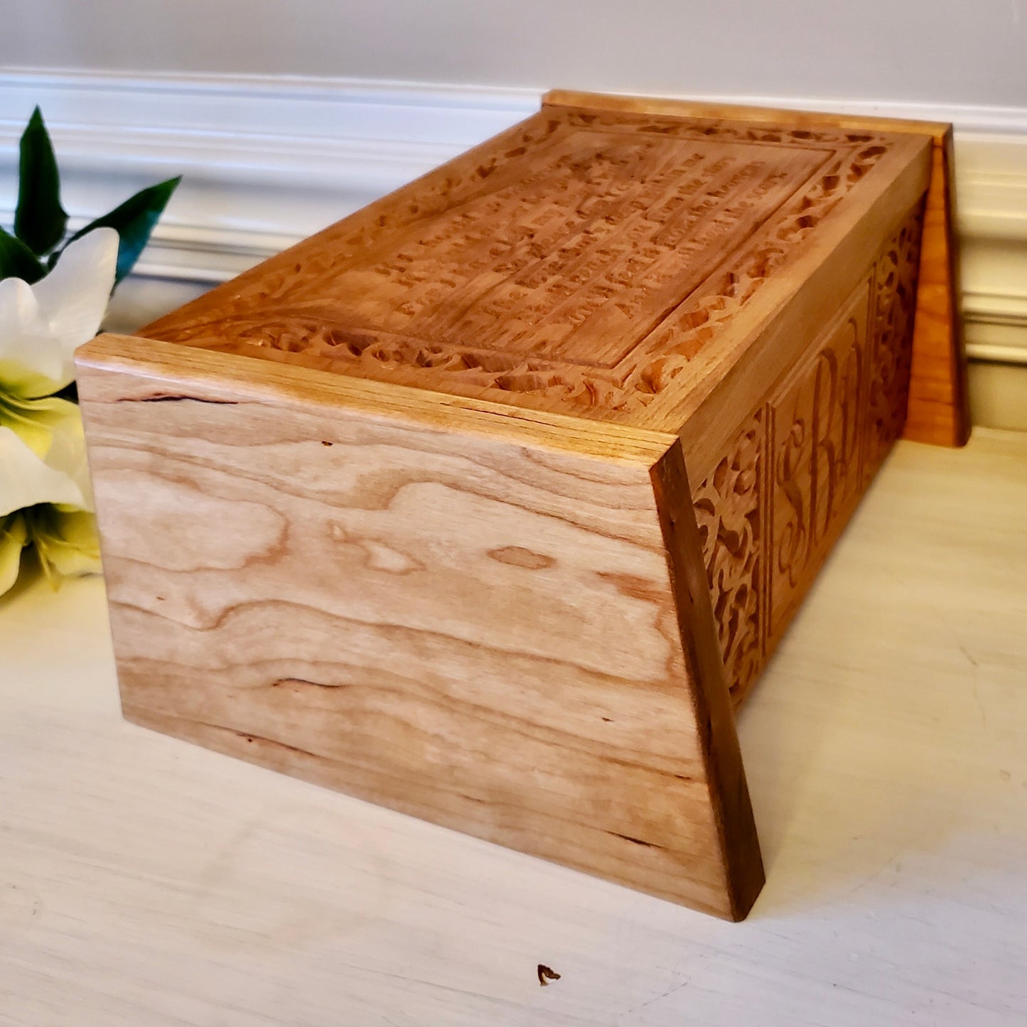 Monogram Urns Custom Wood Cremation Box For Ashes - Unique Decorative Urns