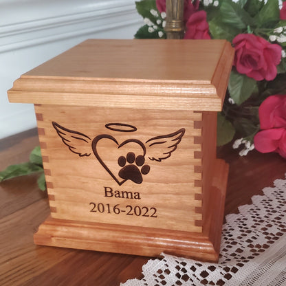 Personalized dog urn