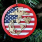 USMC Round shape wood Christmas Ornament with EGA