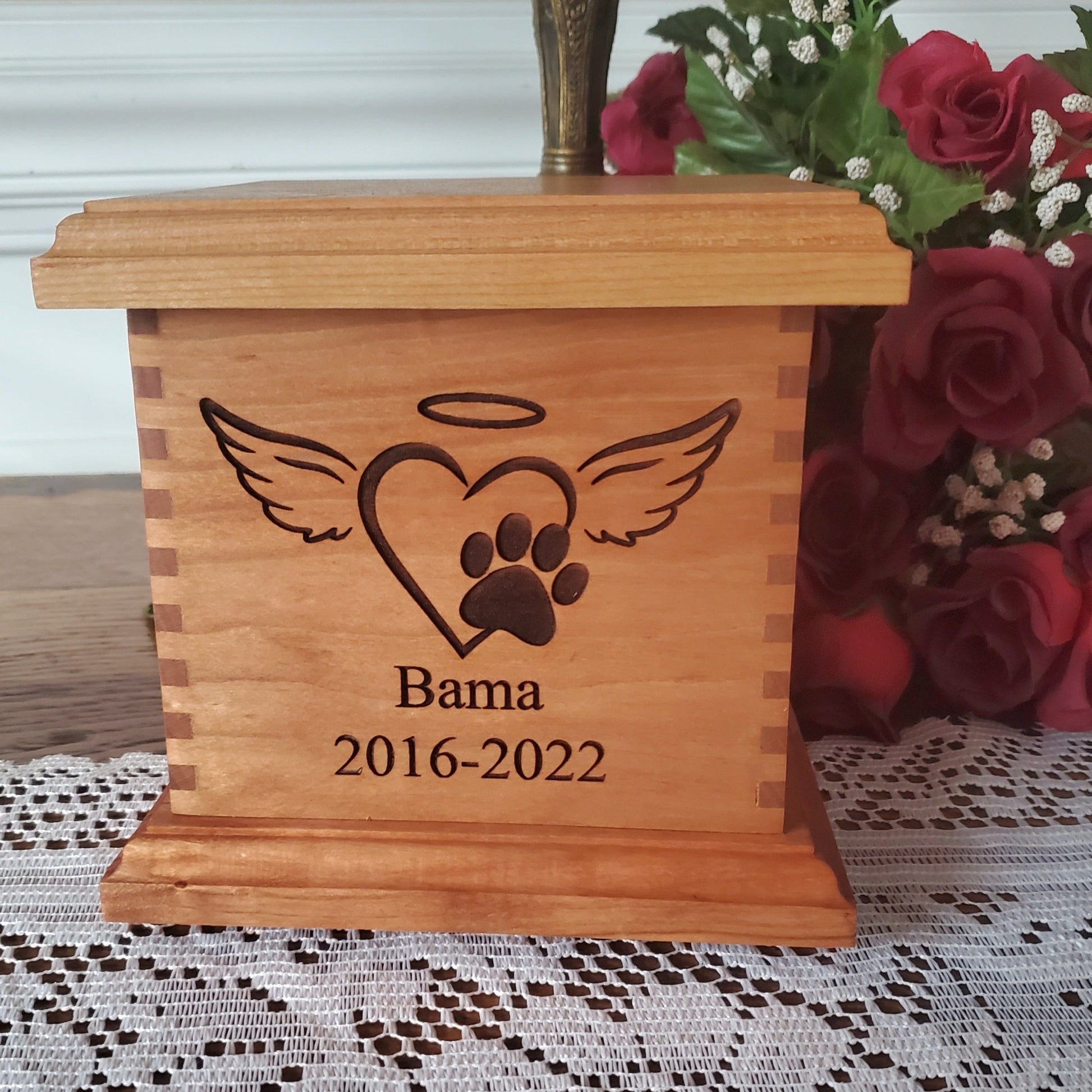 dog paw personalized cremation box
