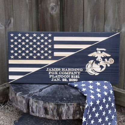 wood USA flag Marine Corps