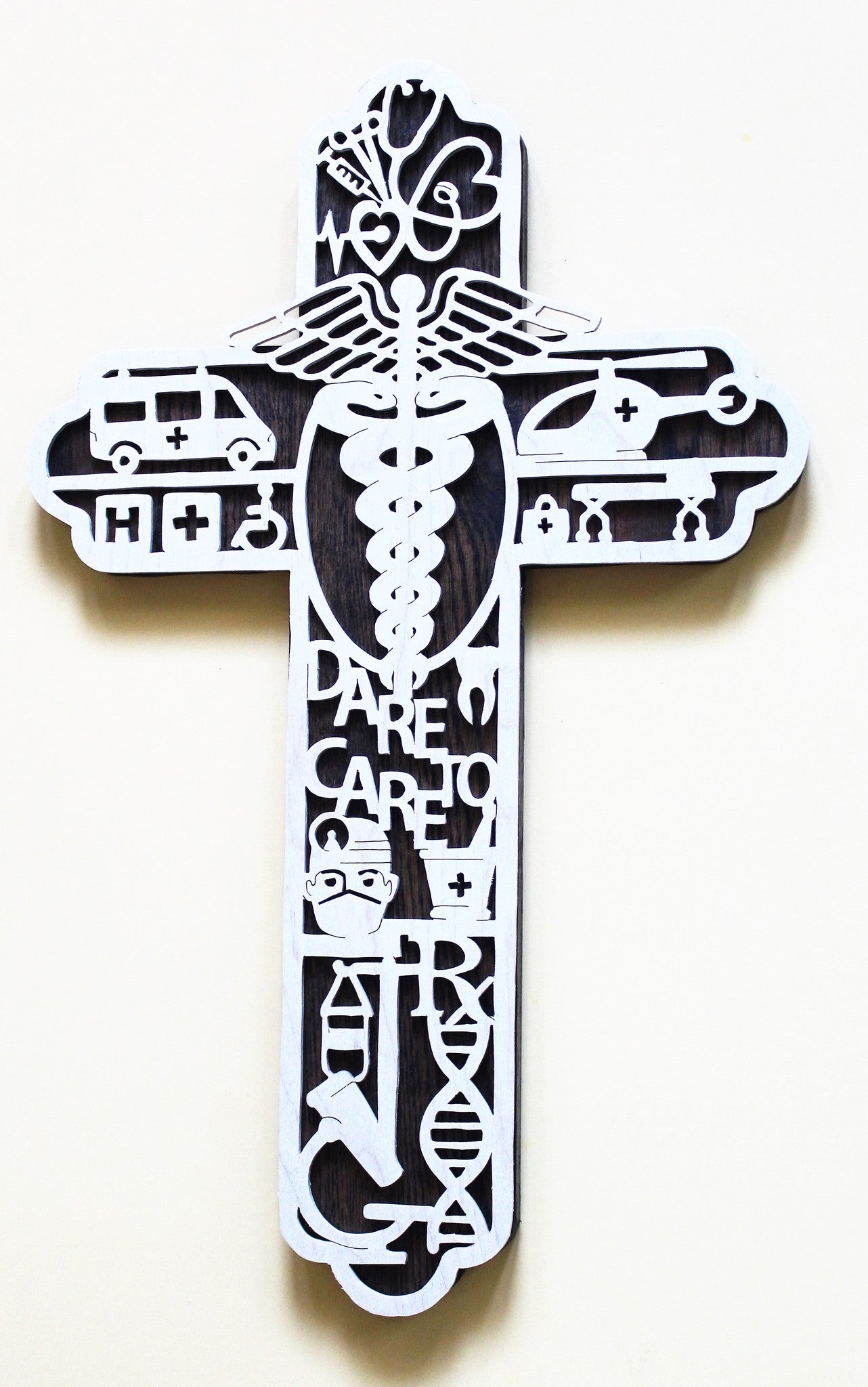Medical Worker Cross Made Of Wood
