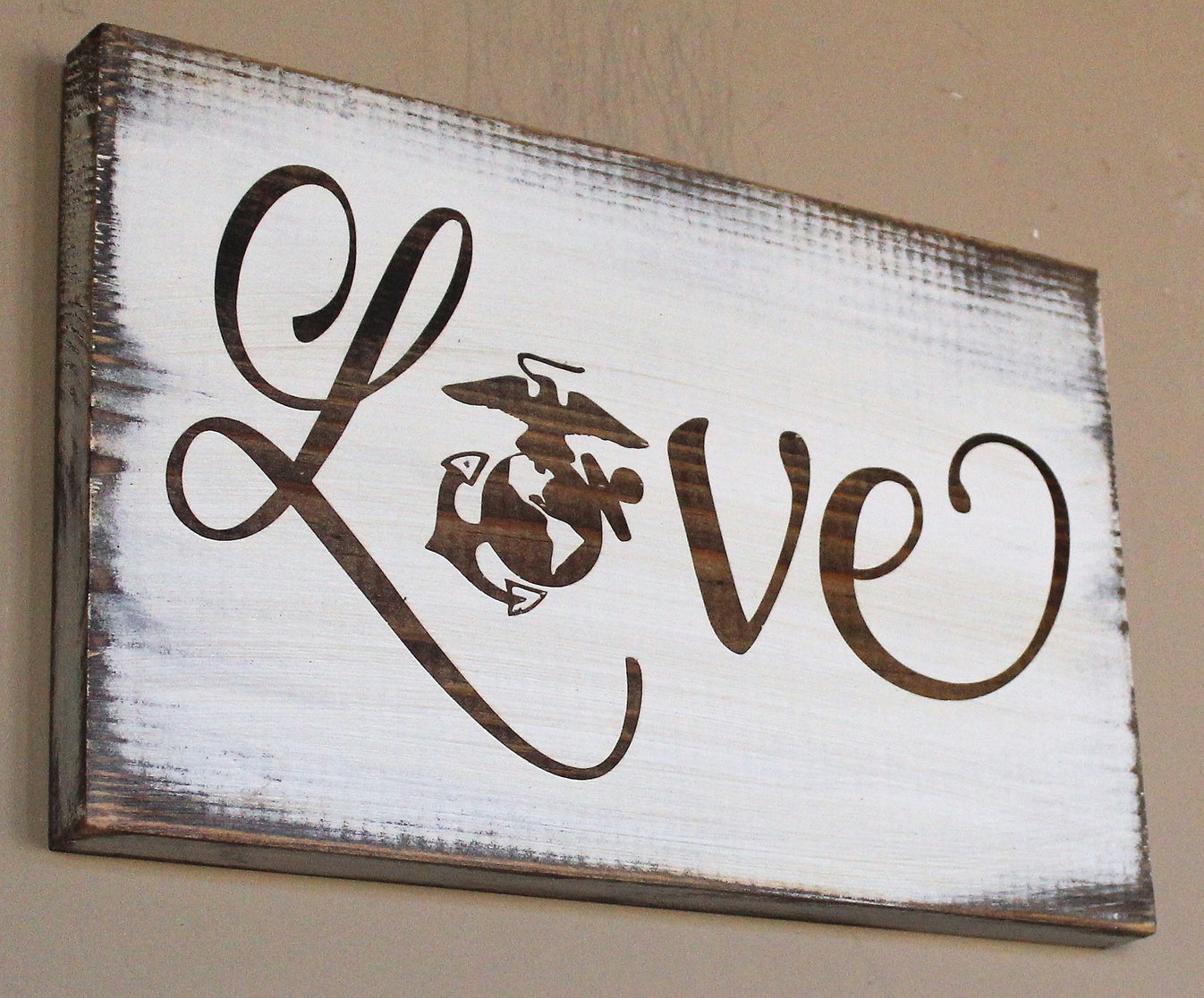 Love with EGA Rustic wall hanging, Wood military sign – Wally's Wood ...