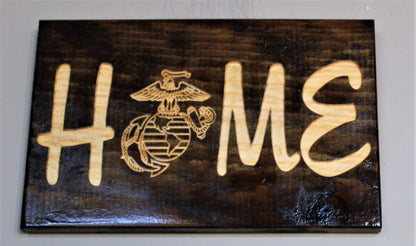 USMC Home Sign,  Carved Sign, Wood sign