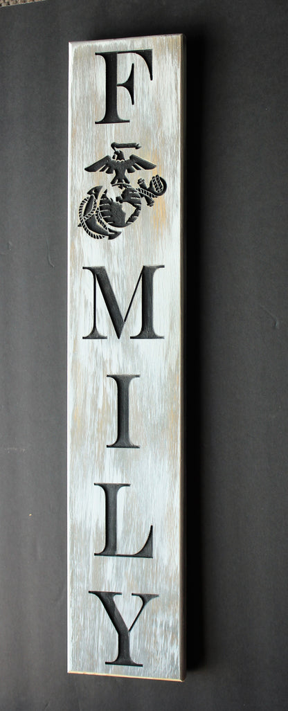 engraved wood sign military