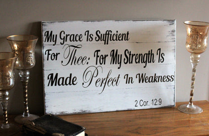 My Grace Is Sufficient For Thee Pallet Sign  2 Cor. 12:9