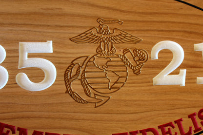 Marine Corps Carved MOS Plaque with painted letters, USMC Wall Art, Gift For The Marine