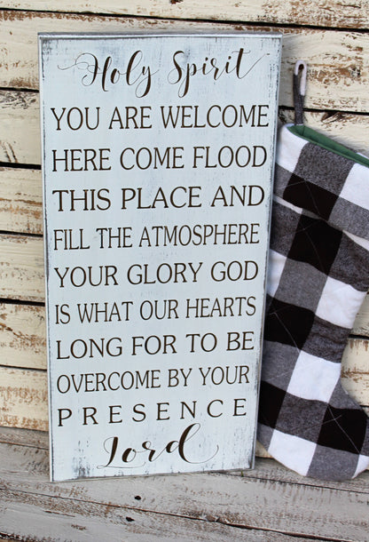 holy spirit wooden sign