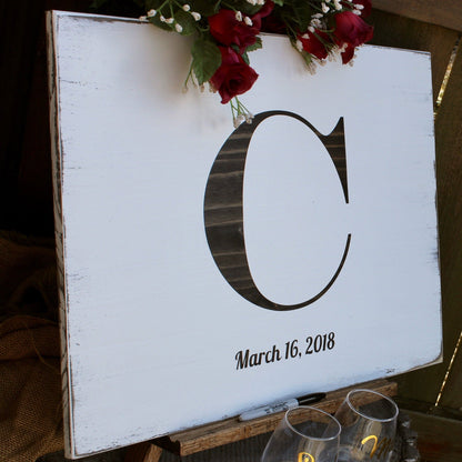 guest sign in made of wood