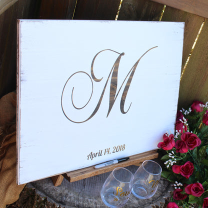 Wedding guest book alternative wooden sign for rustic wedding