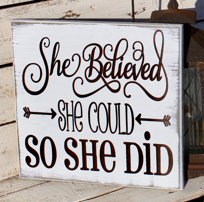 she believed she could wall art