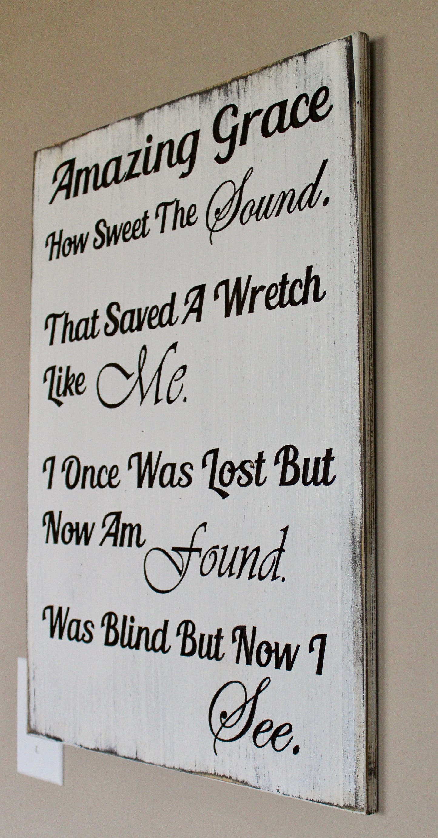 amazing grace carved wood sign