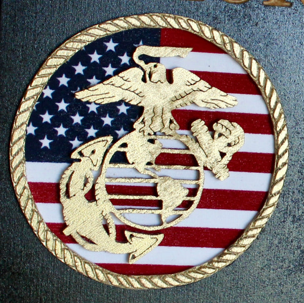 USMC Boot Camp Graduation Display, Military Gifts Made of Wood Wally