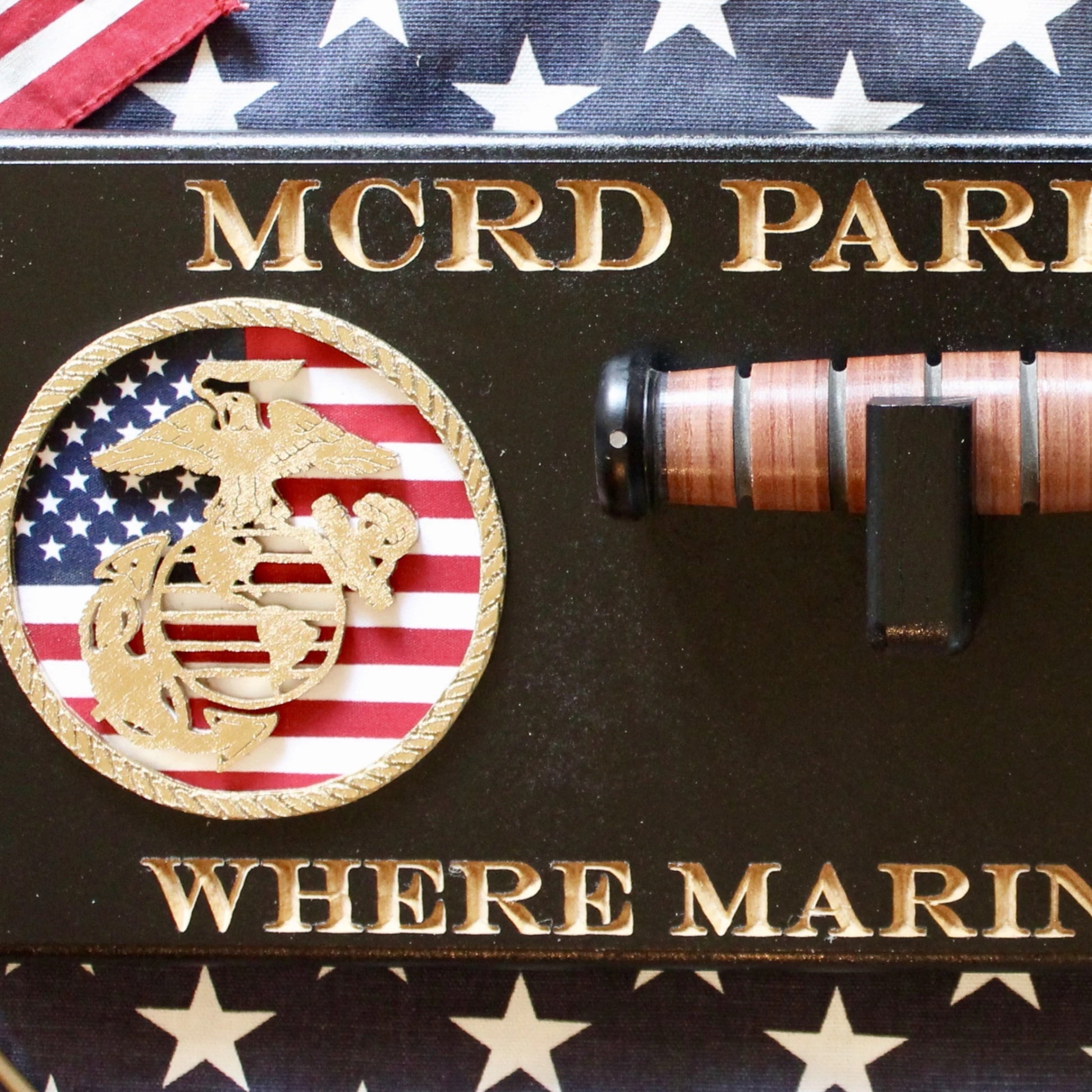 USMC Boot Camp Graduation Display, Military Gifts Made of Wood
